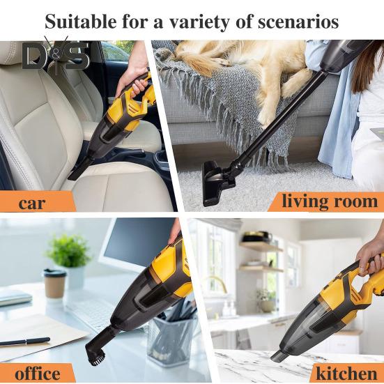 Cordless Handheld Vacuum Cleaner 200W Portable Car Vacuum Cleaner with 3 Filter 10KPa Suction Power Vacuum Cleaner