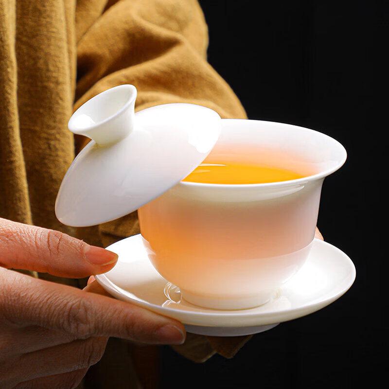 Dehua White Porcelain Lidded Bowl Tea Set