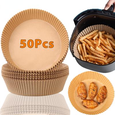 50 Stück Air Fryer Einwegpapier Antihaft-Airfryer-Backpapiere 16 cm runde Air-Fryer-Einlagen Papier Küchenzubehör