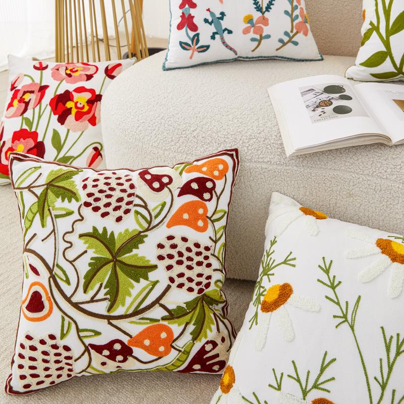 American Cotton Pillowcase Fabric Sofa & Bed Cushion Cover, Washable