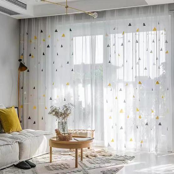 

WTEMPO 2 шт. балконная марлевая занавеска, украшение для перегородки, занавеска с крючком, оконная ширма для спальни, сетчатая марлевая занавеска с вышивкой W100*H275cm*2pcs серый