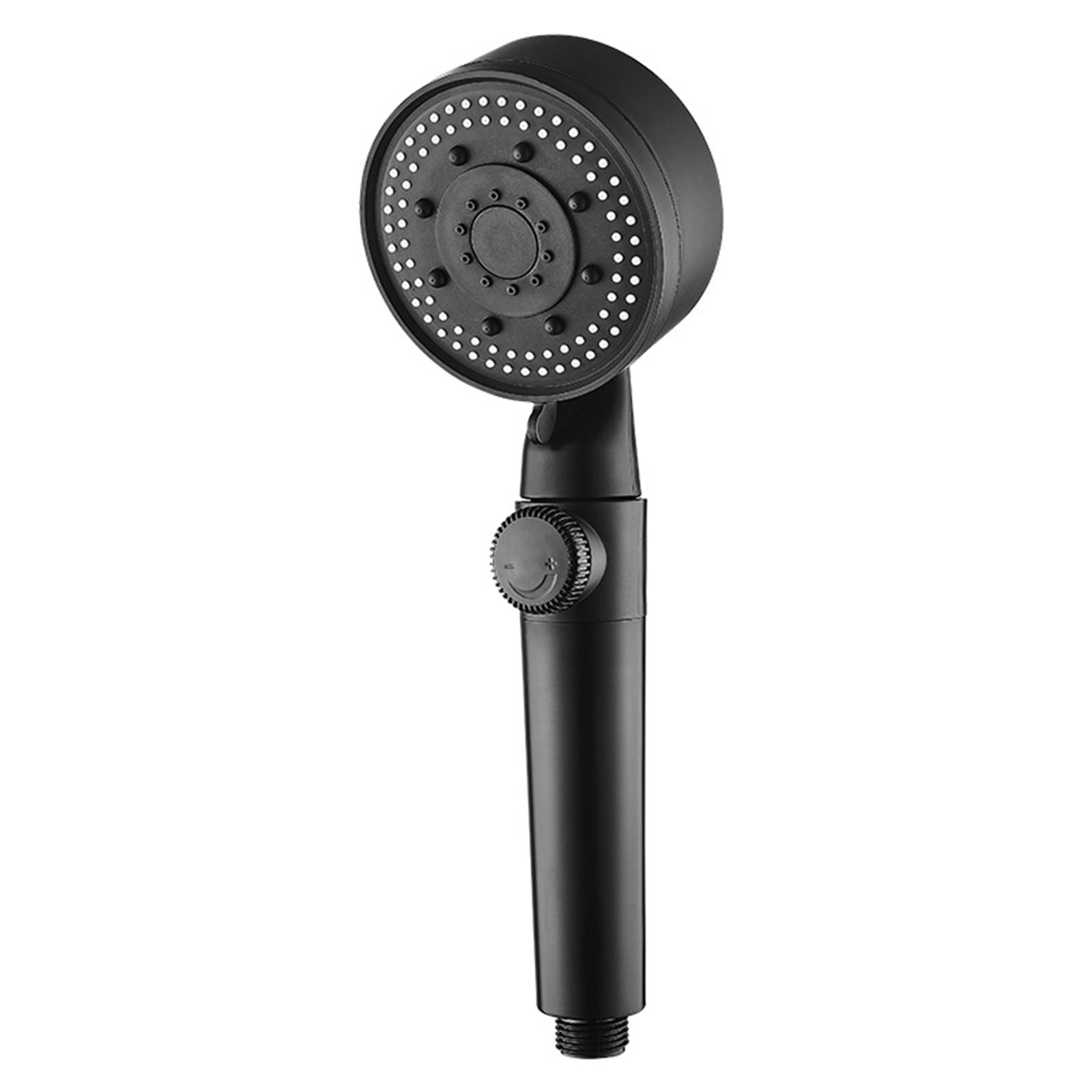 

Black High-Pressure Shower Head with 5 Spray Settings Adjustable Rainfall Design for Home Hotel Use