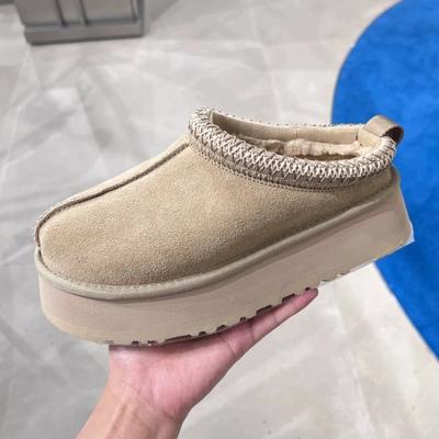 Fur Integrated Fluff Slippers Women's Outer Wear 2025 New Bag Head Thick-soled Snow Boots Heightened Half-drag Wool Cotton Shoes