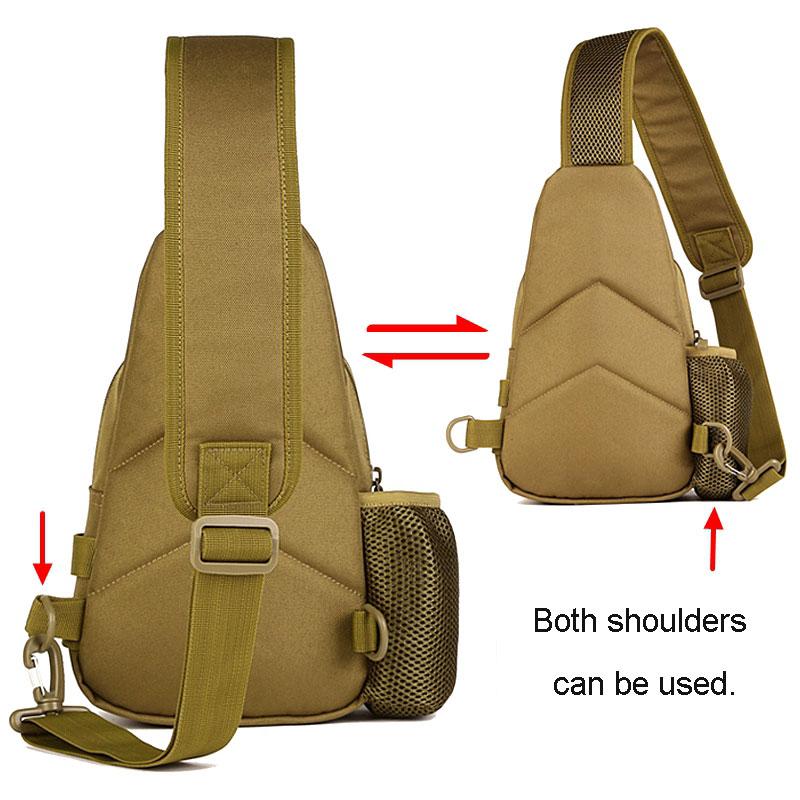 Tactical Shoulder Bag Men Outdoor Chest Bag Sling Molle Multicam Camouflage Camping Travel Hiking Hunting Military Crossbody Bag