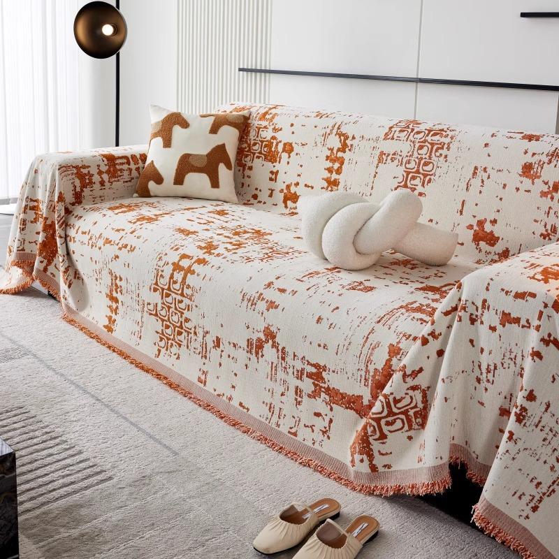 Chenille Sofa Handtuch Vier Jahreszeiten Universal All-Inclusive Sofaüberwurf Staubschutz Einteiliger Sofaüberwurf Stoff Kissen