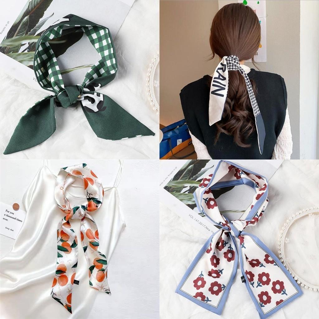 Elegant Plaid Headbands Silk Scarf Hair Rope With Beautiful Houndstooth Design For Women