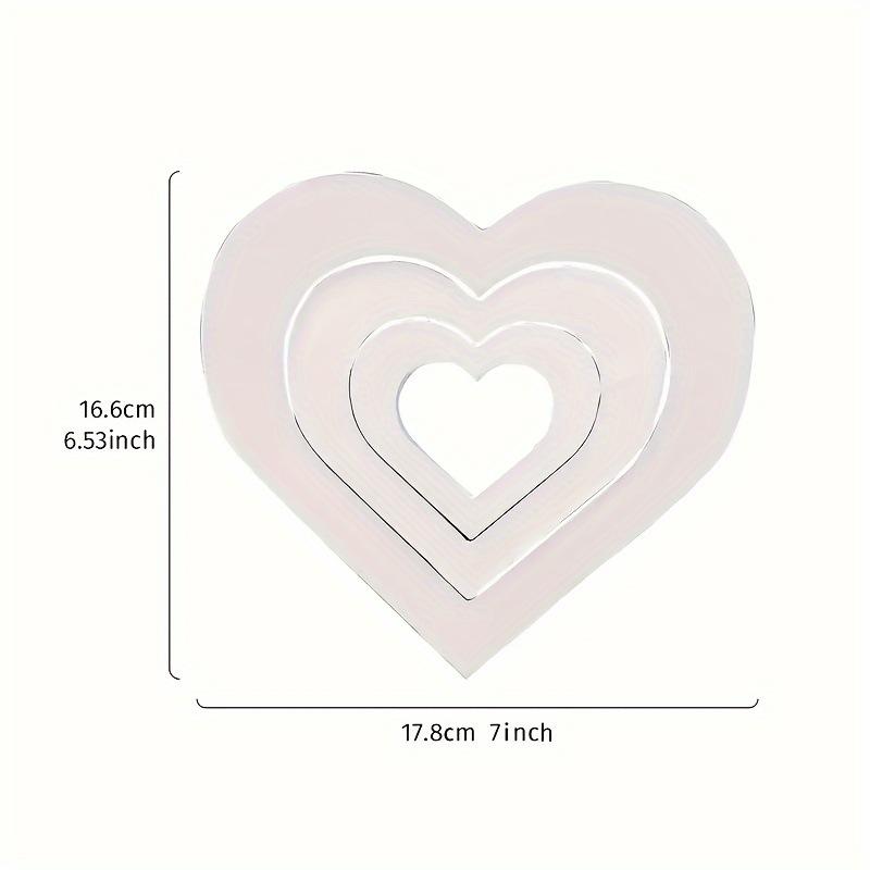 

3 Elegant White Chevron Heart Ornaments Classic Charming Wedding Valentine s Day Knickknacks белый