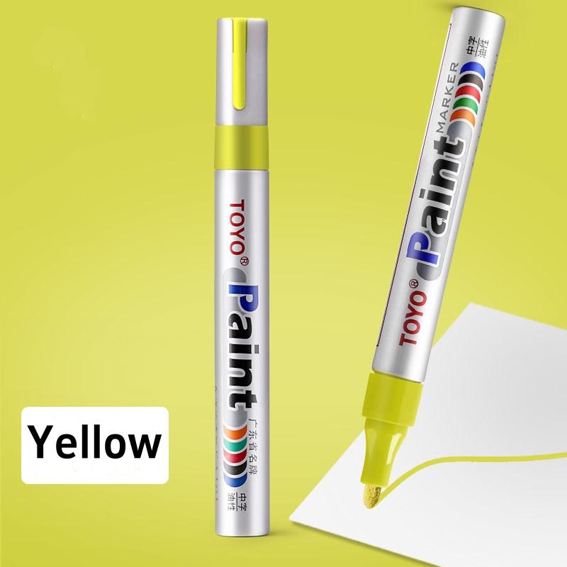 Metal Permanent Paint Marker Pen Waterproof Car Tyre Tire Tread Rubber Graffiti Touch Scratch Wet Wax Highlighter White Markers