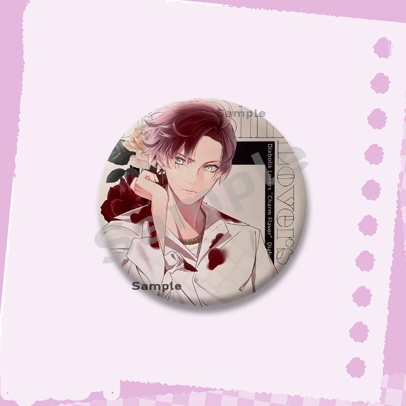 Hot Game Series Diabolik Lovers Soft Button Pins Cartoon Round Brooch on Backpack Ayato Kanato Laito Jewelry Badge Friend Gifts