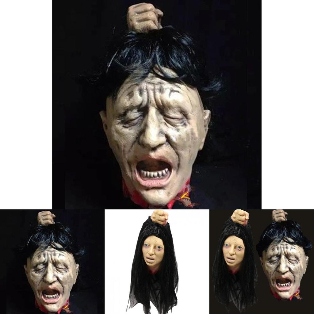 Haunted House Prop Latex Filled Head With Mechanical Craft For Halloween Party And Bar Decor