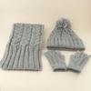 Dziecięcy Zimowy Ciepły Dzianinowy Zestaw Czapka z Pomponem Szalik Rękawiczki Zestaw 3 Szt. Lub Pojedyncza Czapka Beanie Wiatroodporna Ochrona Uszu Dla Chłopców Dziewczynek Zimna Pogoda Na Zewnątrz
