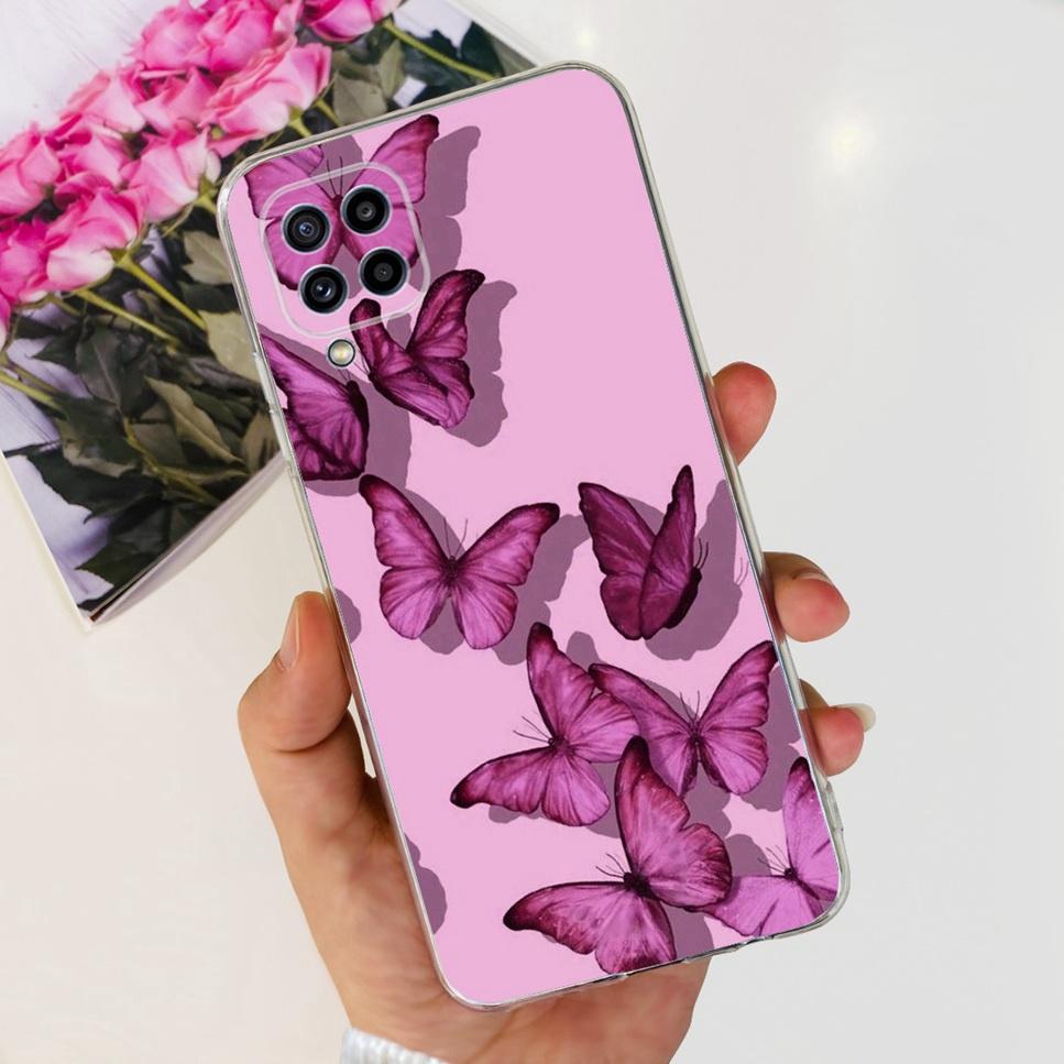 For Samsung Galaxy M32 4G Case New Floral Print TPU Soft Silicon Cover For Samsung M32 M 32 SM-M325FV Cute Cat Phone Case Fundas