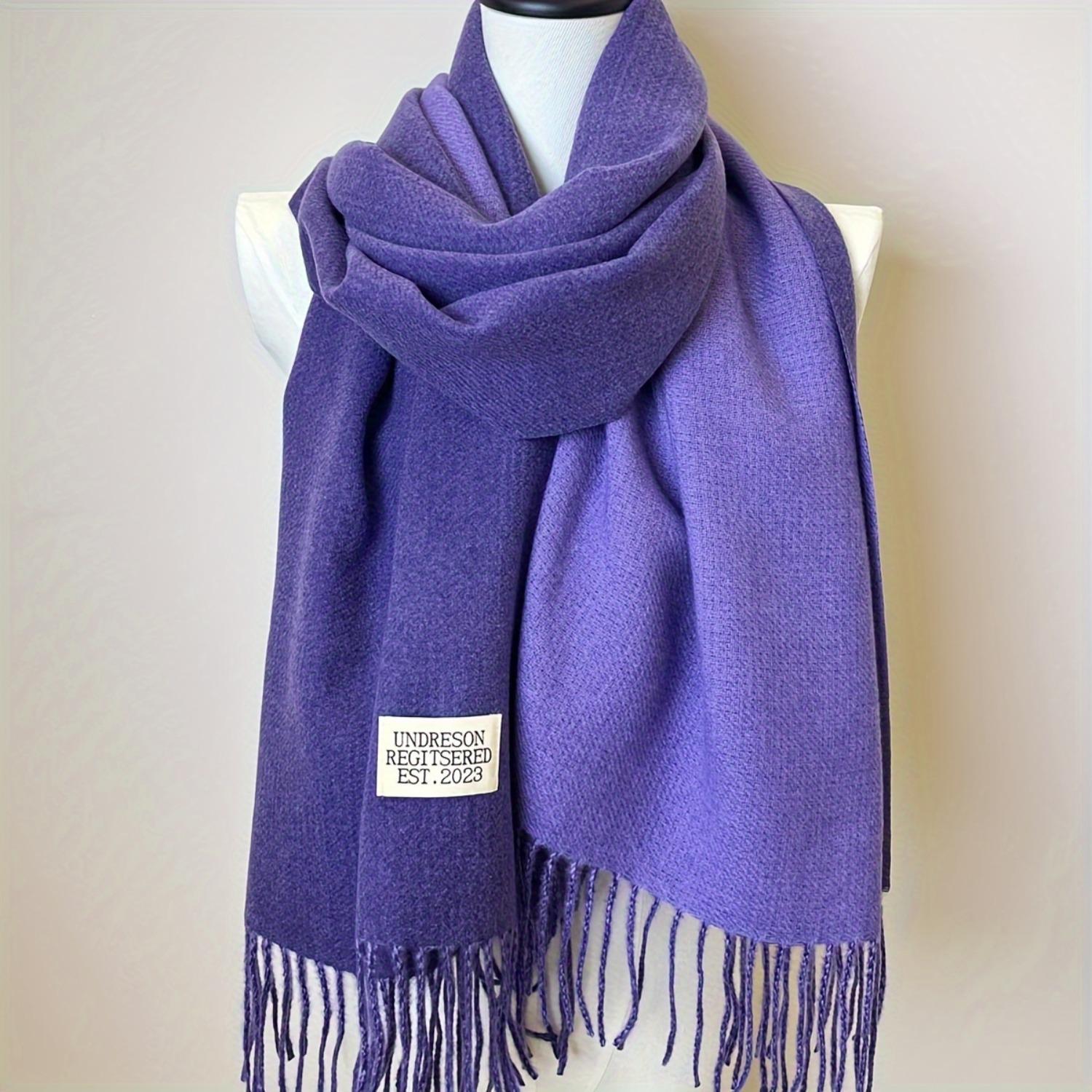 

Двусторонний двухцветный шарф, простая базовая шаль с кисточками из искусственного кашемира, осенне-зимний унисекс, утепленный шарф для защиты шеи