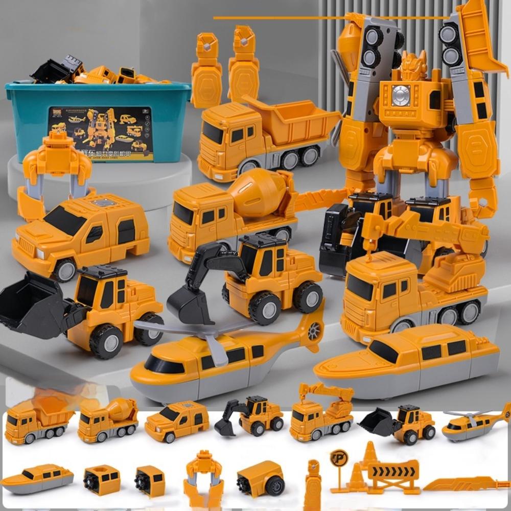 Excavator Mixer Assembly Engineering Vehicle Deformation Transform Robot Toys  Children's Toy