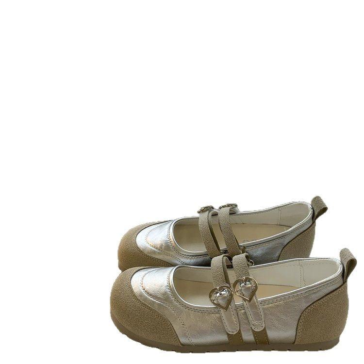 Retro Soft Leather Mary Jane Shoes Women's 2025 Spring New Flat Bottom with Skirt Versatile Round Head Shallow Mouth Single Shoes