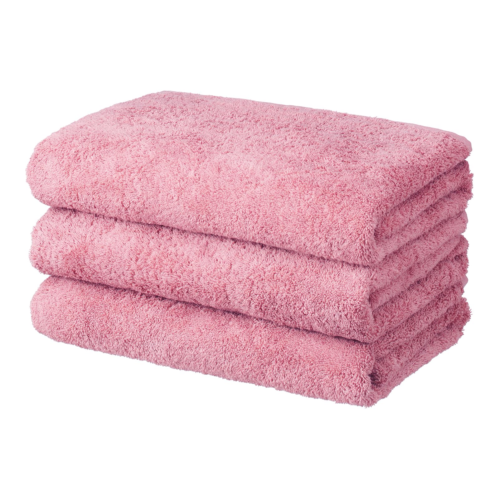

Bath Towel Set of Suitable for and Nursing Care Facilities #S202, Thick, 100% Cotton, 1300, 70×130cm, 3, Rose, Plain, Spas, Salons, Hotels, (28781)