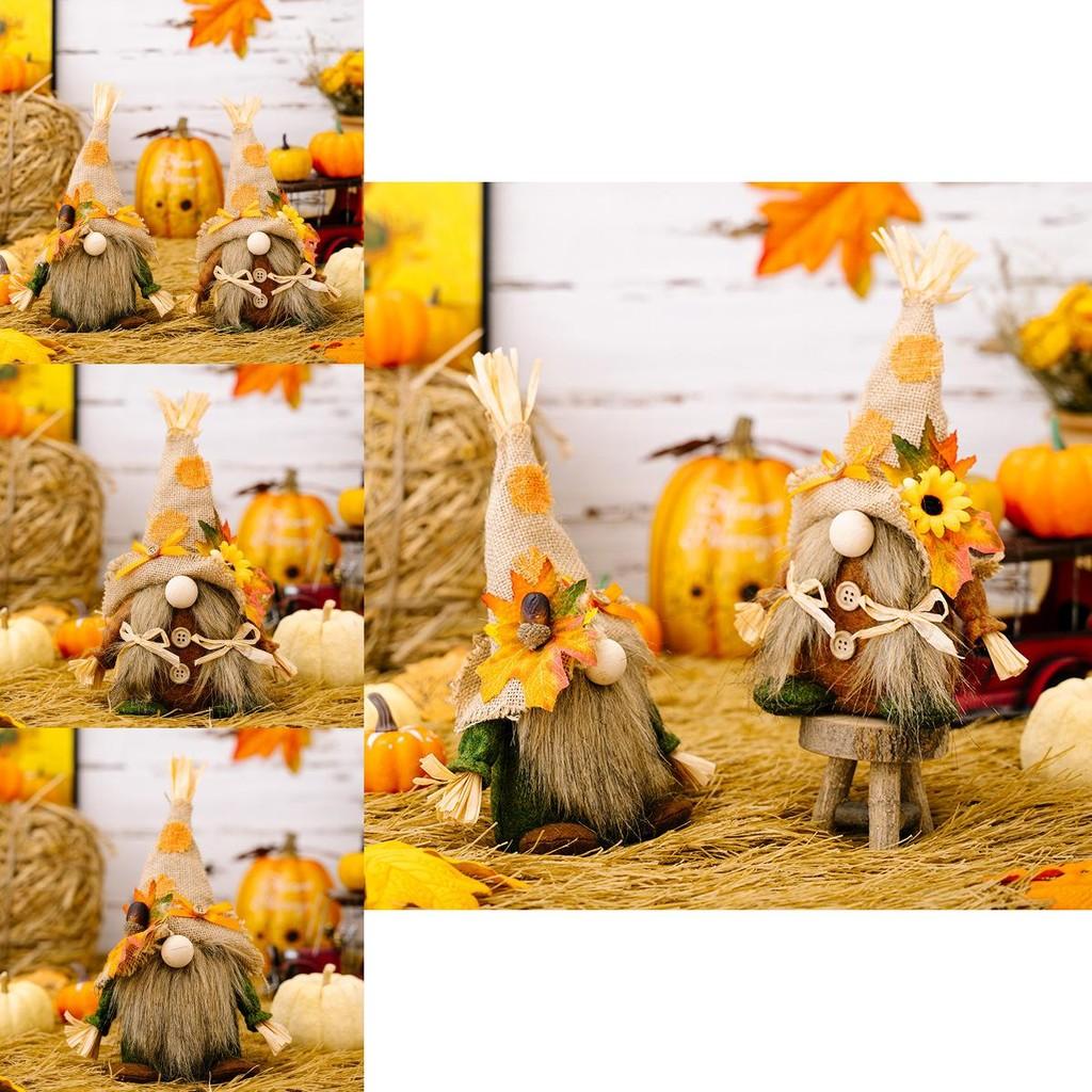 Burlap Thanksgiving Charming Gnome Decoration Featuring Harvest Cap And Accents Seasonal