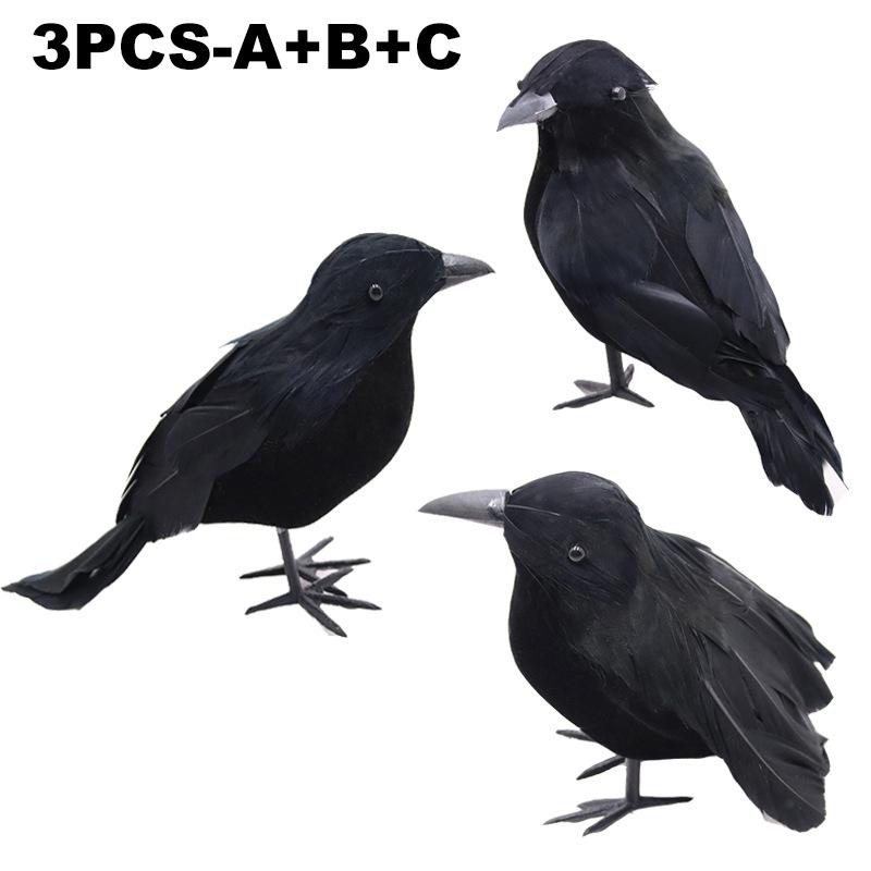 Simulation Black Crow Halloween Black Crow Props Simulation Fake Bird Ghost Festival Halloween Decorat  2025newion Scary Toys