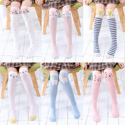 Cartoon Unicorn Long Socks For Girls, Golden Fox Animal Long Socks, Cotton Socks For Middle And Large Children, Straight Board Socks For Children