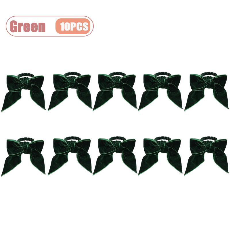 Holiday Christmas Bow Napkin Rings Red and Green Velvet Napkin Holders Festive Table Setting Tissue Rings for New Year