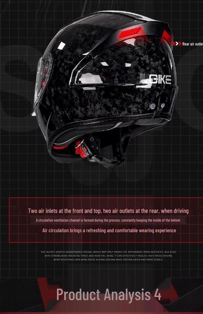 Carbon Fiber Full Face Motorcycle Helmet for Men - Racing, Karting, Scooter Use