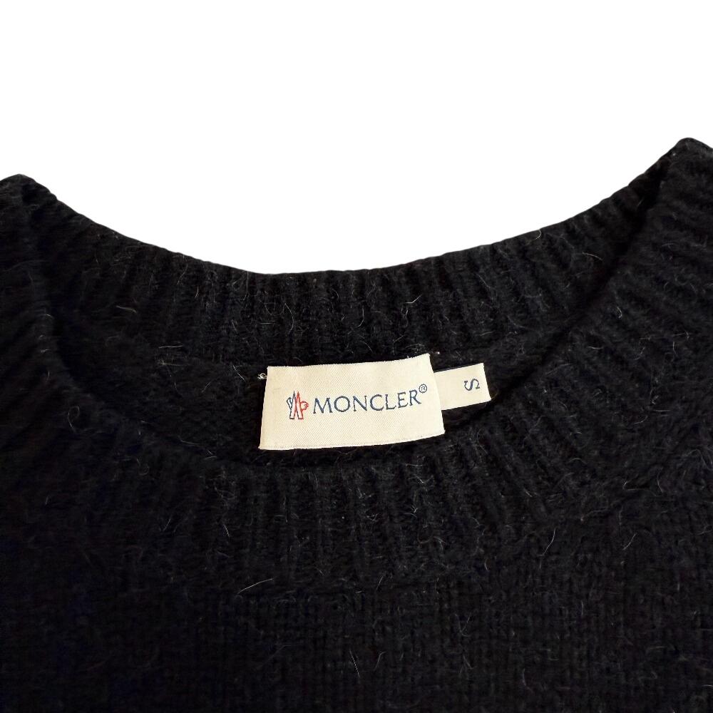 Moncler Frill Knit Alpaca MAGLIONE TRCICOT GIROCOLLO One Piece Black Alpaca Women Used