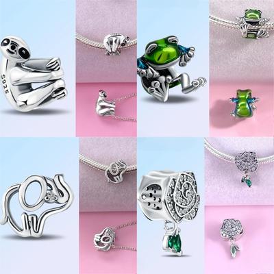 925 Zilver Luiaard Bedel Armband Zwart Emaille Dier Sieraden Cadeau voor Vrouwen Handgemaakt Ambacht