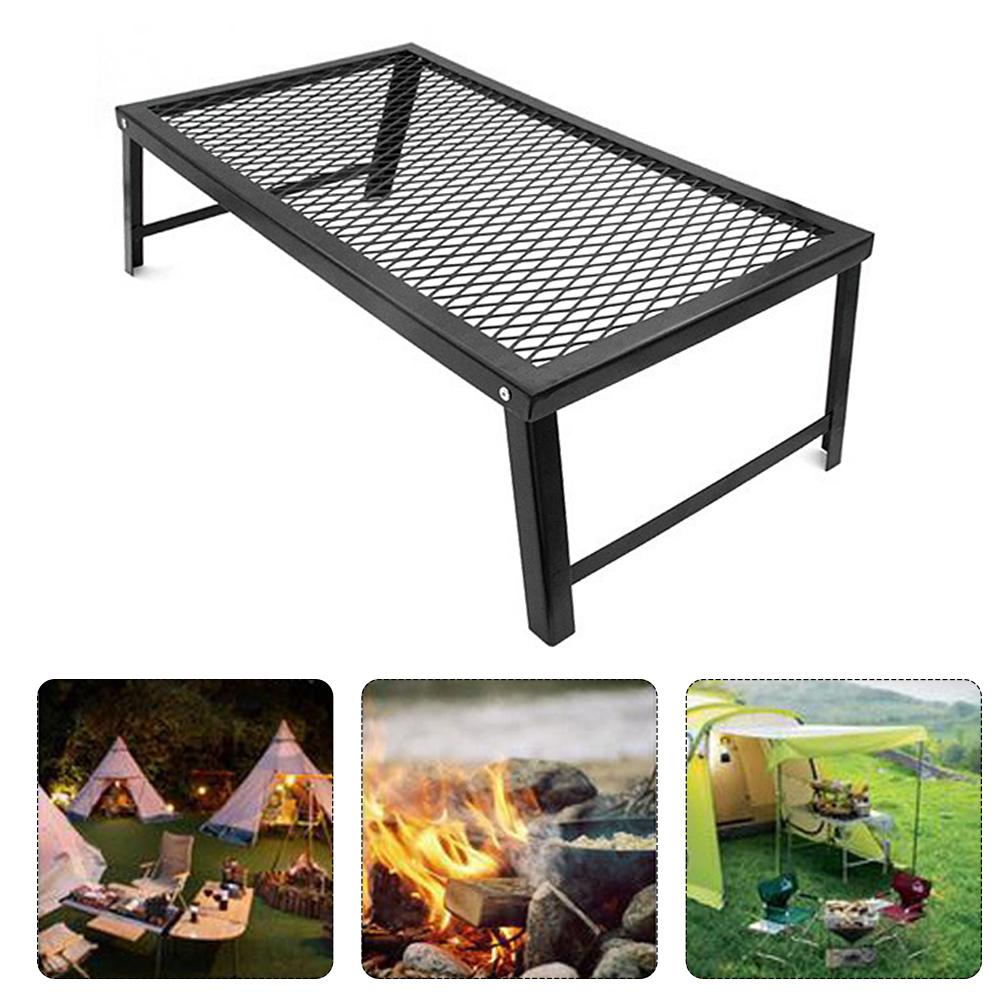 Outdoor Folding Mini Table Portable Camping Picnic Integrated Storage Grill Rack Iron