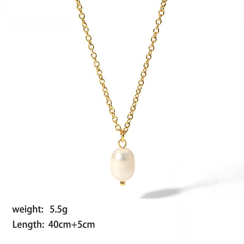 Yori Unique Natural Freshwater Pearl Baroque Necklace High Quality Stainless Steel Charm Chic Collar Jewelry Accessories