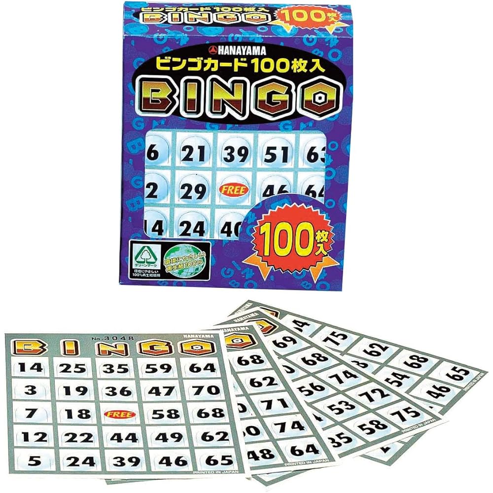 Hanayama Bingo Cards 100 Pieces Age 6 and Up Random Colors Educational Game
