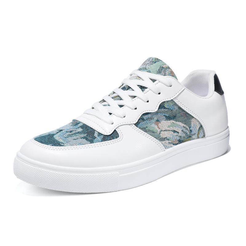 New Low-cut Lace-up Oil Painting Style Sneakers Color Matching Fashion Korean Version of The Large Size Sports Trendy Shoes