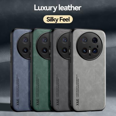 Funda de cuero de lujo con soporte magnético para coche para Huawei Mate 70 Pro y Mate 70 Pro Plus, carcasa trasera a prueba de golpes para Huawei Mate 60 y Mate 70 Pro+.