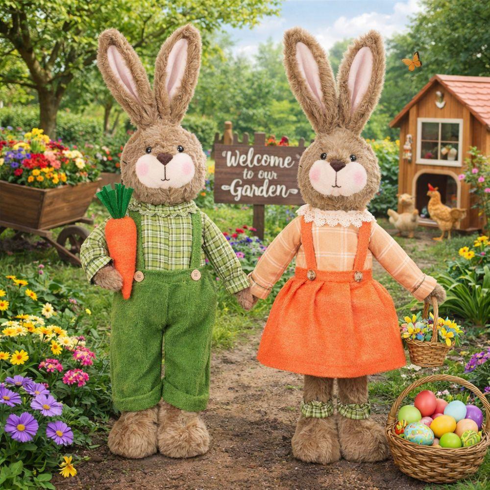 Cartoon-Hase Teleskop-Puppe Einziehbare Hasenfiguren Frohe Ostern Dekoration Bürodekoration