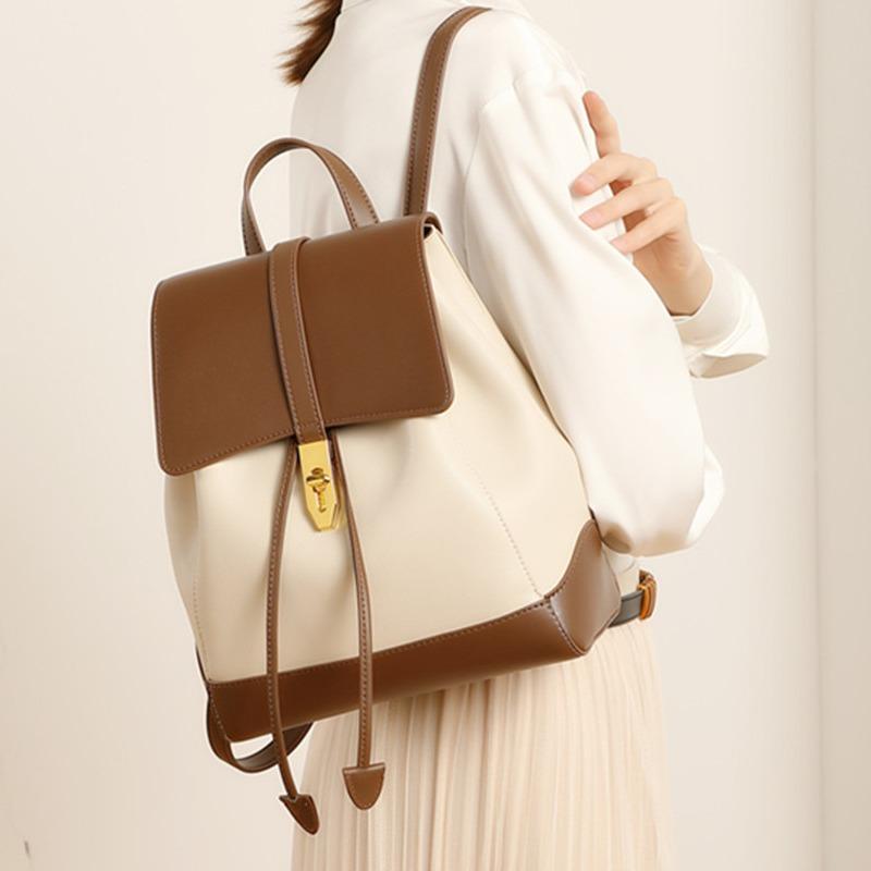 Large Capacity Genuine Leather Backpack for Girls Leather School Backpack Fashionable Backpacks