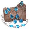 Topaz Blue London Jewelry Set  Gemstone Necklace Gift Sterling