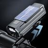 Solar LED Bicycle Light USB Charging MTB Road Bike Front Lamp Waterproof Bike Handlebar Flashlight with Horn Bicycle Accessories