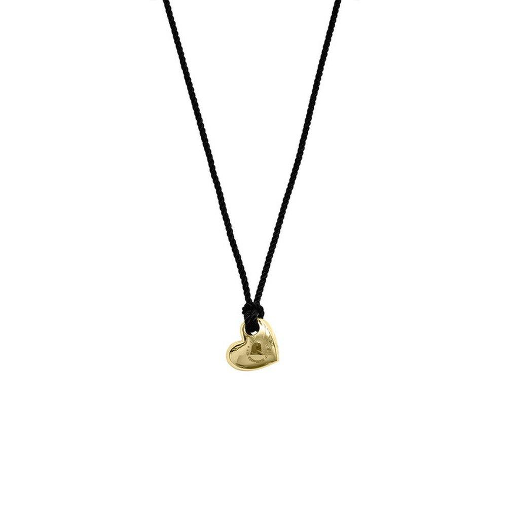 Heart Petite & Black Cord Necklace