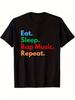 Men'S Single-Piece Round Neck T-Shirt with Letter Arrangement Pattern, a Versatile Casual Top Suitab