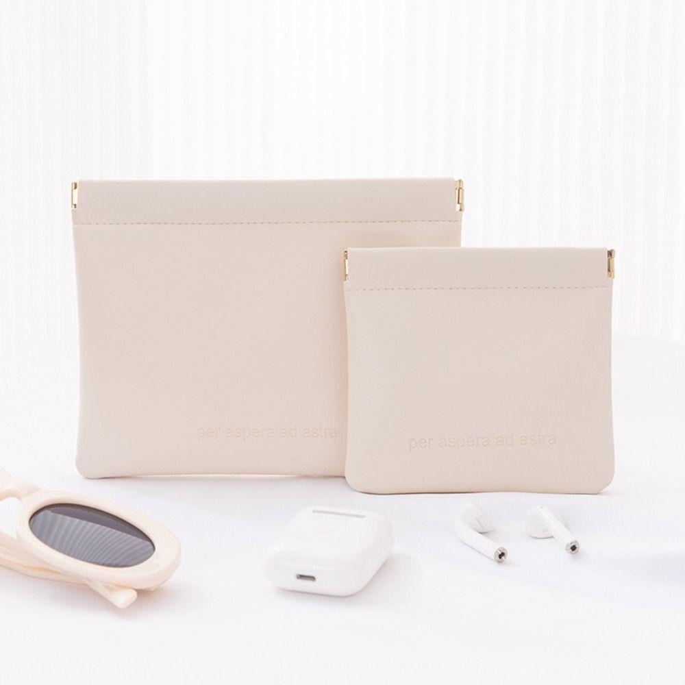 

Portable Lipstick Bag Automatic Closing Jewelry Handbag Fashion Makeup Bag L чорний