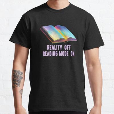 Summer Men Fashion Casual Short Sleeves Reading Mode On Bookworm Book Black Tees Oversized T-shirts