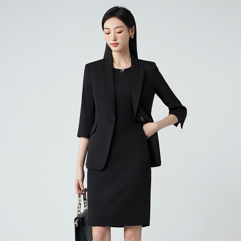 Women's Seven-Sleeve Blazer & Dress Two-Piece Suit