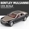 1:24 Bentley Mulsanne Modellauto aus Metallguss, Sammlerstück, Fahrzeugsimulation mit Sound und Licht, Spielzeugauto aus Metall, Geschenk für Kinder, A586