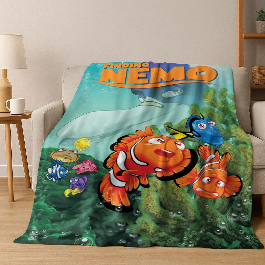 HD Cartoon Finding Nemo Underwater World Flannel Blanket,Warm and Cozy Soft Throw Blanket for Home Bedroom Bed Sofa Picnic Cover