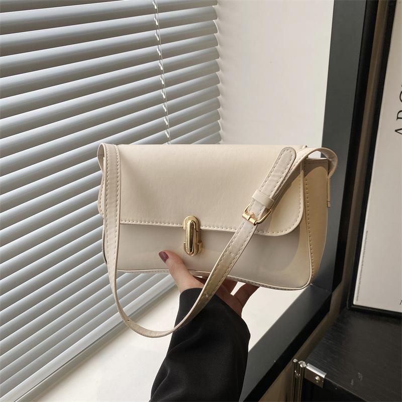 Portable underarm women's small square bag personalized trendy new lock fashionable retro underarm shoulder