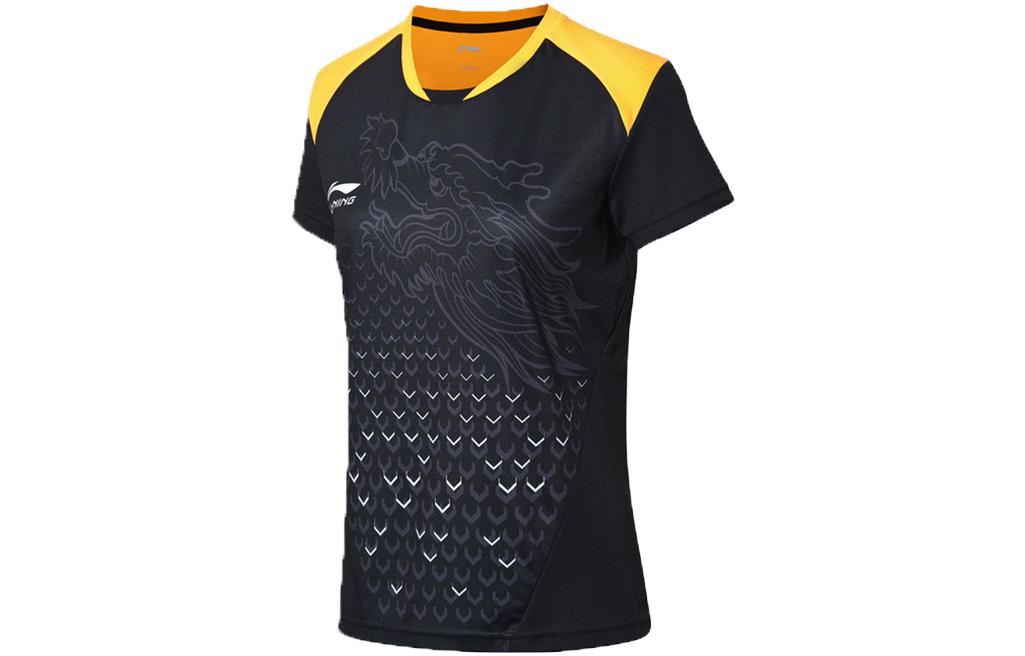 Li Ning Table Tennis Clothing Women s Black Crew Neck Moderate AAYM234-1 XXL