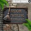 Vintage "Broom Parking Witches Only" Aluminum Sign - Metal Wall Decor for Home, Fun Aesthetic with High Bending Resistance
