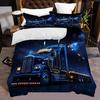 Truck 3D Digital Print Polyester Duvet Cover Set, Zipper Closure, All-Season Comforter Cover Kit, Machine Washable