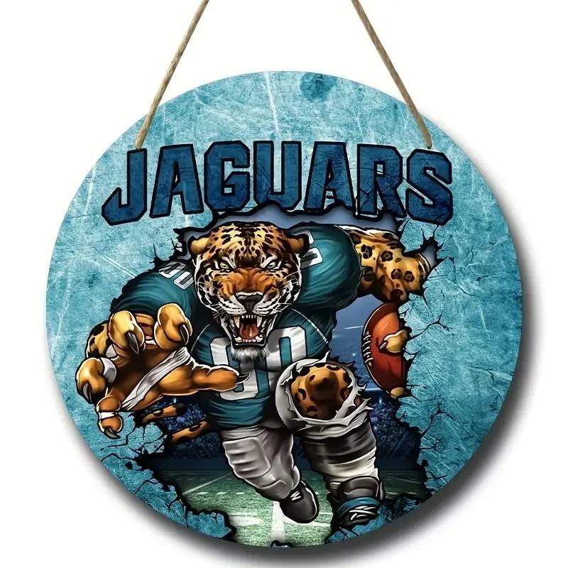 American Football Round Wooden Sign, home Room Holiday Festivals Front Sence Door Wall Hangng Art Sign Decor, Gift for Rugby Fans