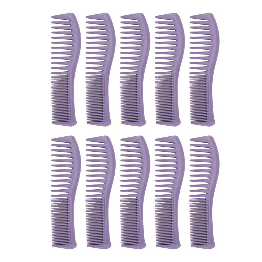 10 Pcs Hair Comb Fine and Wide Tooth Ergonomic Handle Wheat Straw Hair Styling Comb