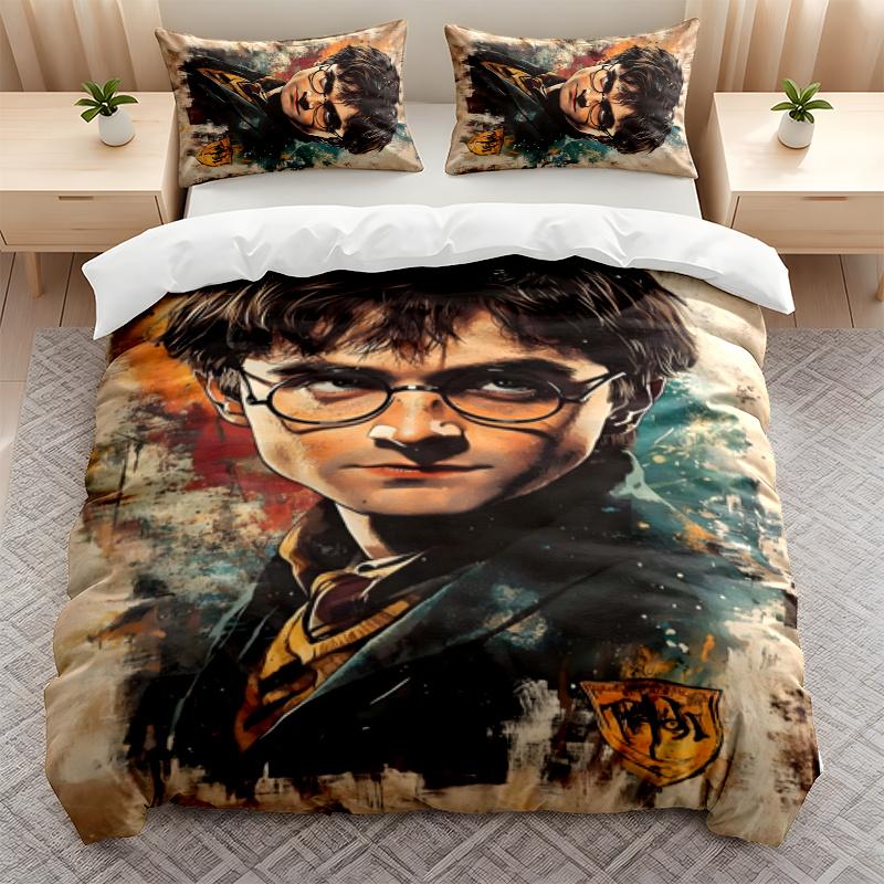 Harry Potter 3PC Bedding Set Print Duvet Cover with Two Pillowcases Home Bedroom Decoration festival gift